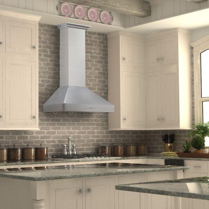 ZLINE 36 in. Wall Range Hood, DuraSnow® Finished, Stainless Steel, 8KF2S-36 - Smart Kitchen Lab
