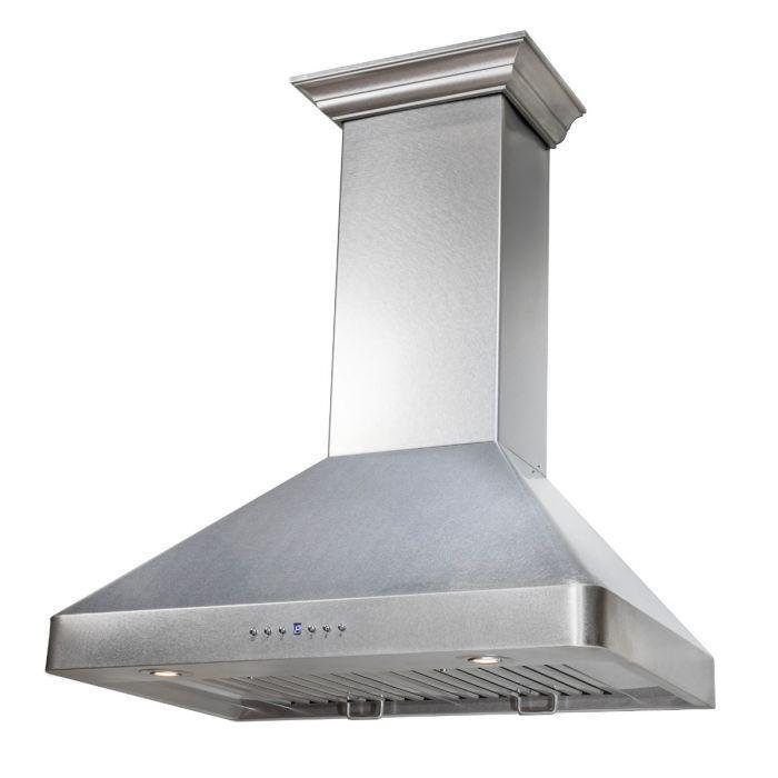 ZLINE 36 in. Wall Range Hood, DuraSnow® Finished, Stainless Steel, 8KF2S-36 - Smart Kitchen Lab