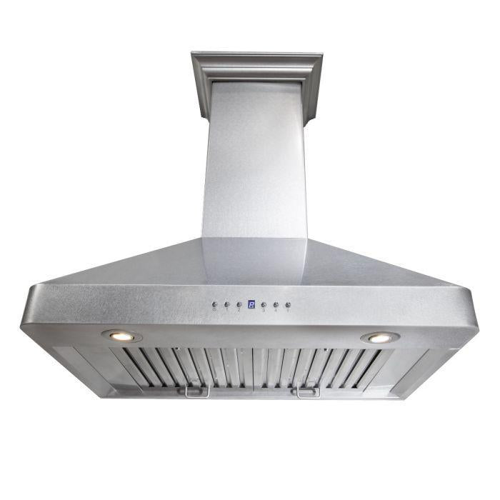 ZLINE 36 in. Wall Range Hood, DuraSnow® Finished, Stainless Steel, 8KF2S-36 - Smart Kitchen Lab