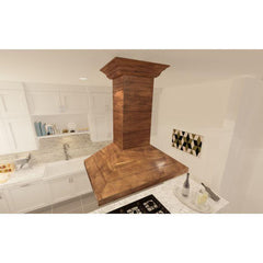 ZLINE 36 in. Wooden Island Range Hood, Crown Molding, KBiRR-36 - Smart Kitchen Lab
