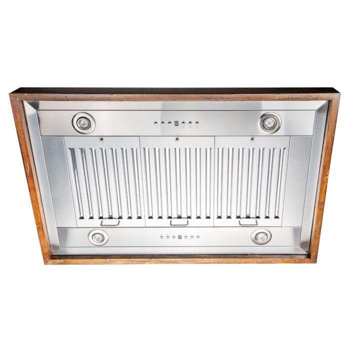 ZLINE 36 in. Wooden Island Range Hood, Crown Molding, KBiRR-36 - Smart Kitchen Lab