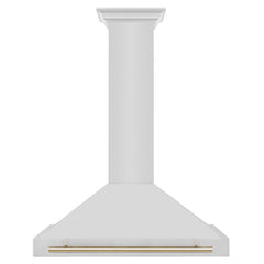 ZLINE 36 Inch Autograph Edition Stainless Steel Range Hood with Gold Handle, KB4STZ-36-G - Smart Kitchen Lab
