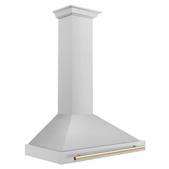 ZLINE 36 Inch Autograph Edition Stainless Steel Range Hood with Gold Handle, KB4STZ-36-G - Smart Kitchen Lab