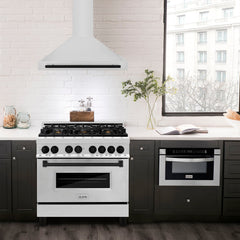 ZLINE 36 Inch Autograph Edition Stainless Steel Range Hood with Matte Black Handle, KB4STZ-36-MB - Smart Kitchen Lab