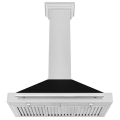 ZLINE 36 Inch DuraSnow® Stainless Steel Range Hood with Black Matte Shell and Stainless Steel Handle, KB4SNX-BLM-36 - Smart Kitchen Lab