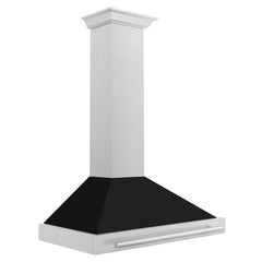 ZLINE 36 Inch DuraSnow® Stainless Steel Range Hood with Black Matte Shell and Stainless Steel Handle, KB4SNX-BLM-36 - Smart Kitchen Lab