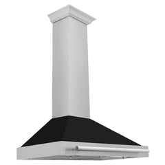 ZLINE 36 Inch DuraSnow® Stainless Steel Range Hood with Black Matte Shell and Stainless Steel Handle, KB4SNX-BLM-36 - Smart Kitchen Lab