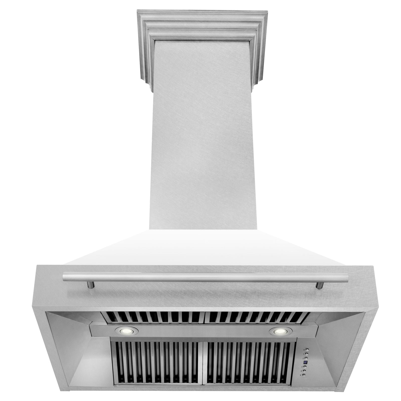 ZLINE 36 Inch DuraSnow® Stainless Steel Range Hood with White Matte Shell, 8654SNX-WM-36 - Smart Kitchen Lab