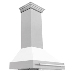 ZLINE 36 Inch DuraSnow® Stainless Steel Range Hood with White Matte Shell, 8654SNX-WM-36 - Smart Kitchen Lab