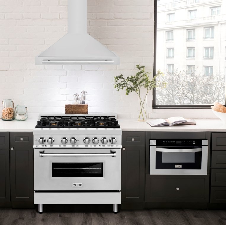 ZLINE 36 Inch Stainless Steel Range Hood with Stainless Steel Handle, KB4STX-36 - Smart Kitchen Lab