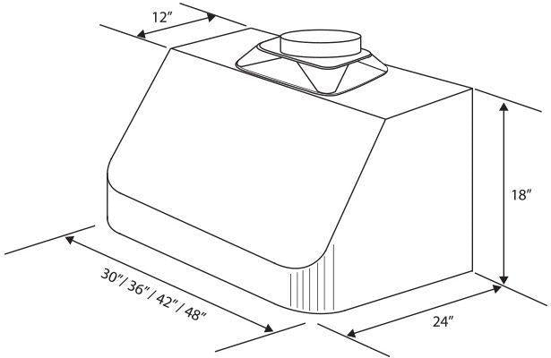 ZLINE 42 in. 700 CFM Under Cabinet Range Hood in Stainless Steel (520-42) - Smart Kitchen Lab