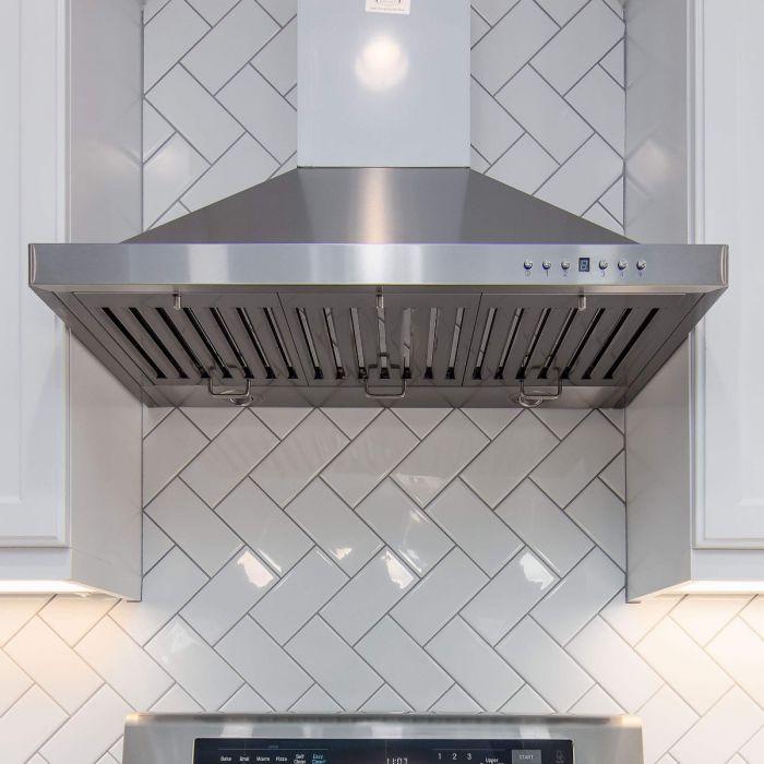 ZLINE 42 in. Convertible Vent Wall Mount Range Hood in Stainless Steel, KB-42 - Smart Kitchen Lab
