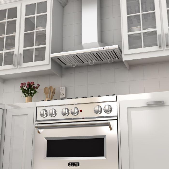ZLINE 42 in. Convertible Vent Wall Mount Range Hood in Stainless Steel, KB-42 - Smart Kitchen Lab