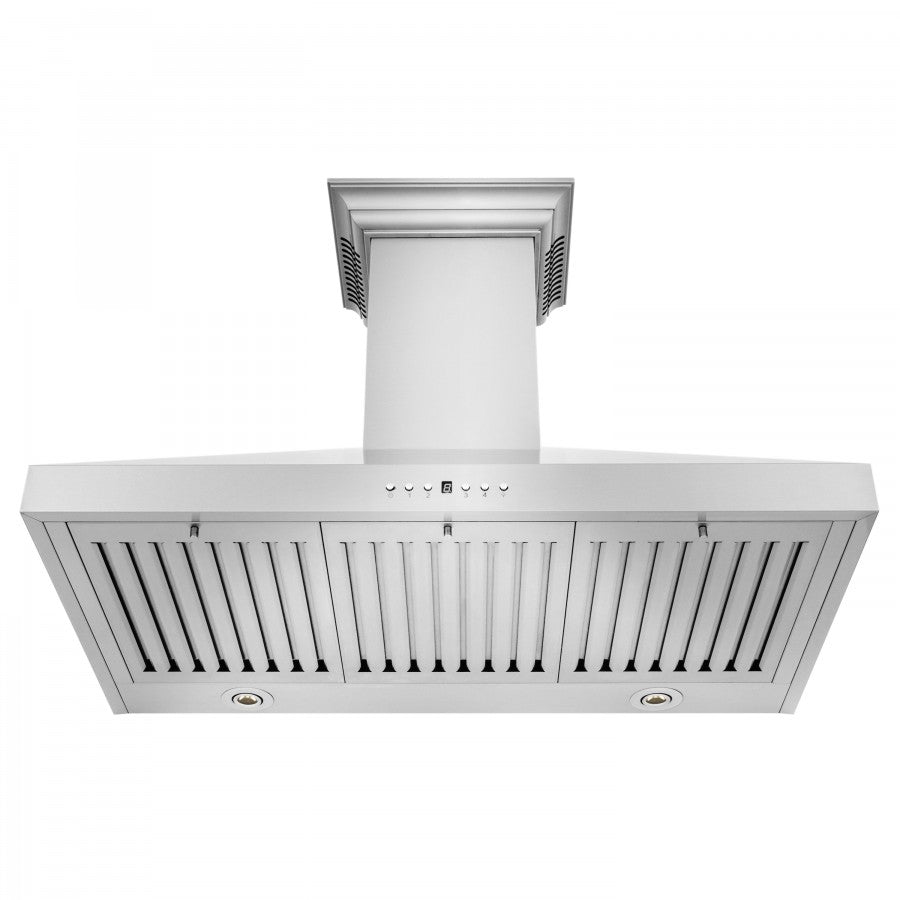 ZLINE 42 in. Stainless Steel Wall Range Hood with Built-in CrownSound® Bluetooth Speakers, KL3CRN-BT-42 - Smart Kitchen Lab