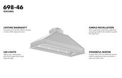 ZLINE 46 in. Width Outdoor Range Hood Insert (18 in. Depth), 698-304-46 - Smart Kitchen Lab