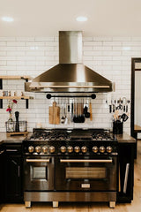 ZLINE 48 in. Autograph Edition Black Stainless Steel Range Hood with Gold Handle, BS655Z-48-G - Smart Kitchen Lab