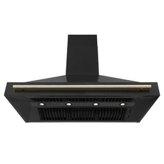 ZLINE 48 in. Autograph Edition Black Stainless Steel Range Hood with Gold Handle, BS655Z-48-G - Smart Kitchen Lab