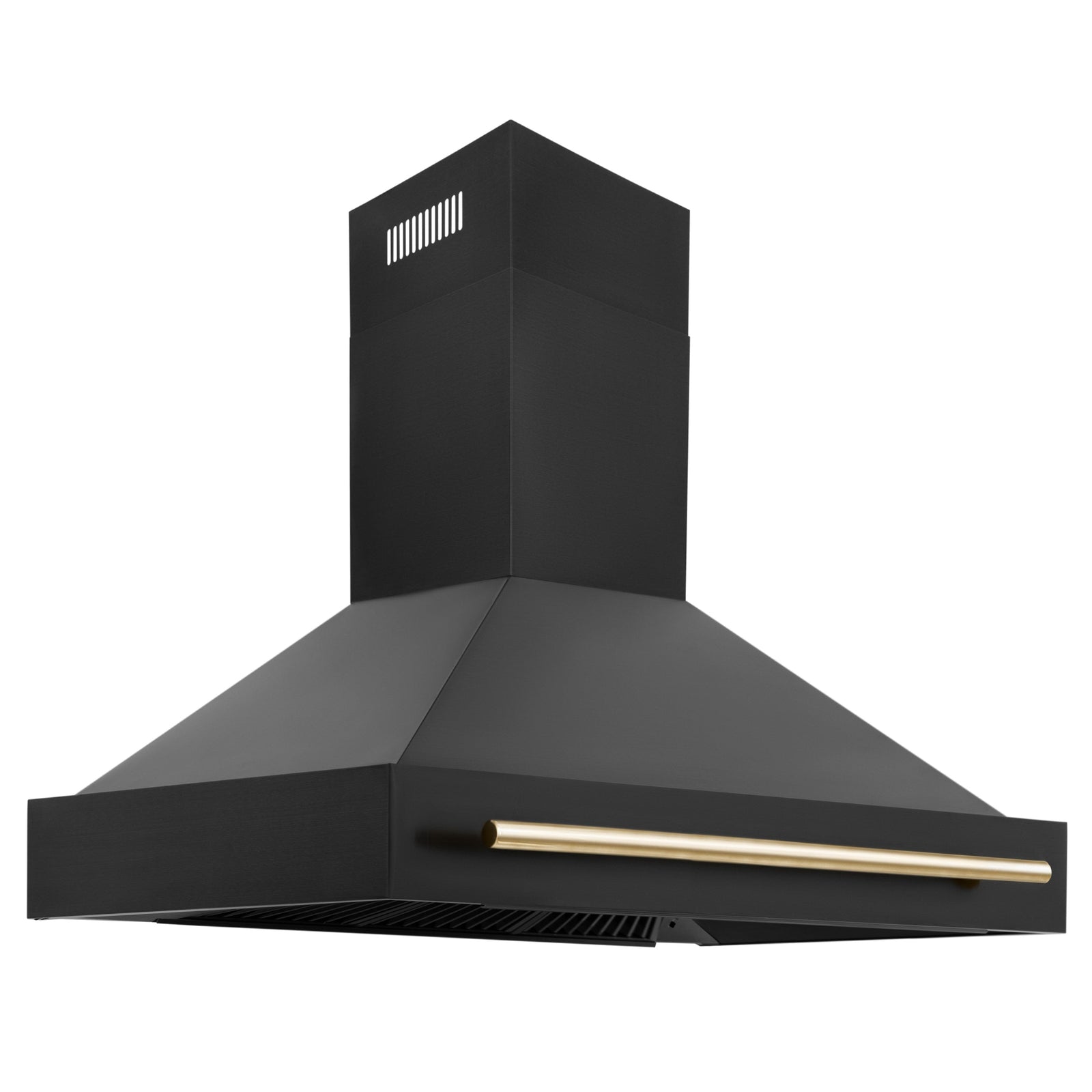 ZLINE 48 in. Autograph Edition Black Stainless Steel Range Hood with Gold Handle, BS655Z-48-G - Smart Kitchen Lab