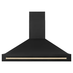 ZLINE 48 in. Autograph Edition Black Stainless Steel Range Hood with Gold Handle, BS655Z-48-G - Smart Kitchen Lab