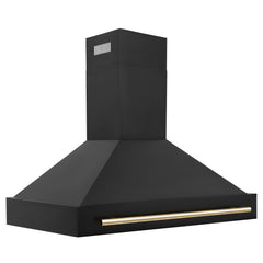 ZLINE 48 in. Autograph Edition Black Stainless Steel Range Hood with Gold Handle, BS655Z-48-G - Smart Kitchen Lab