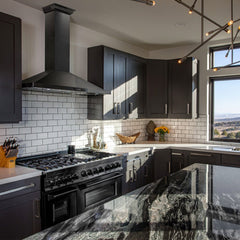 ZLINE 48 in. Black Stainless Steel Indoor Wall Range Hood with BlueTooth Crown Molding, BSKBNCRN-BT-48 - Smart Kitchen Lab