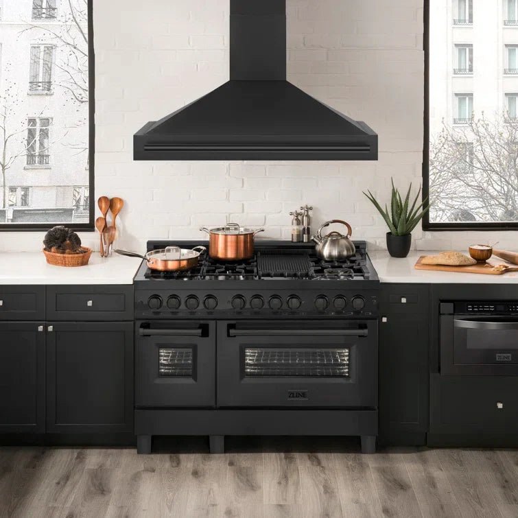 ZLINE 48 In. Black Stainless Steel Range Hood with Black Stainless Steel Handle, BS655-48-BS - Smart Kitchen Lab