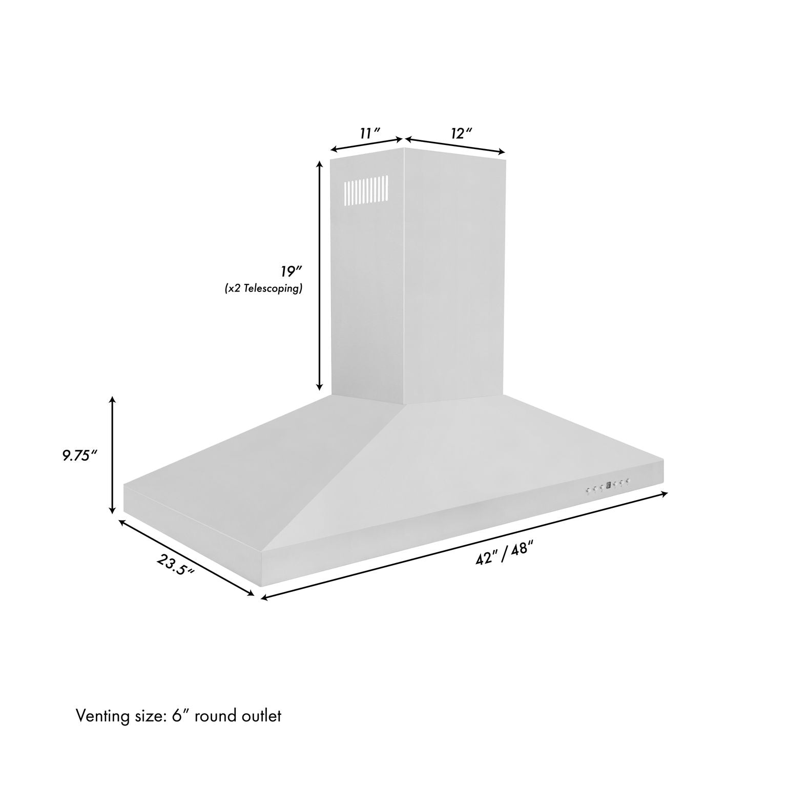ZLINE 48 In. Convertible Island Mount Range Hood in Stainless Steel, KL3i-48 - Smart Kitchen Lab