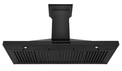 ZLINE 48 in. Convertible Vent Wall Mount Range Hood in Black Stainless Steel with Crown Molding, BSKBNCRN-48 - Smart Kitchen Lab