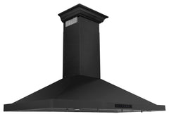 ZLINE 48 in. Convertible Vent Wall Mount Range Hood in Black Stainless Steel with Crown Molding, BSKBNCRN-48 - Smart Kitchen Lab