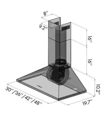 ZLINE 48 in. Convertible Vent Wall Mount Range Hood in Stainless Steel, KL2-48 - Smart Kitchen Lab
