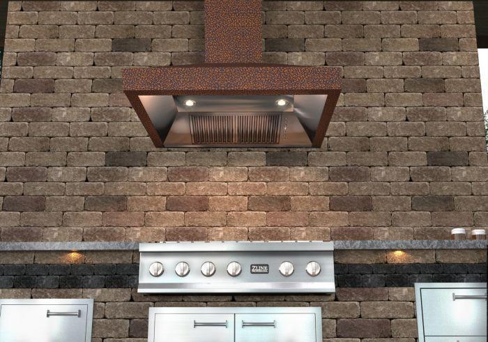 ZLINE 48 in. Copper Wall Range Hood 8667E-48, Crown Molding - Smart Kitchen Lab