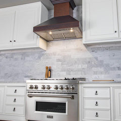 ZLINE 48 in. Copper Wall Range Hood 8667E-48, Crown Molding - Smart Kitchen Lab