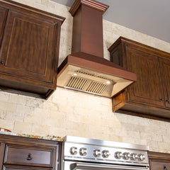 ZLINE 48 in. Copper Wall Range Hood with Crown Molding, 8667C-48 - Smart Kitchen Lab