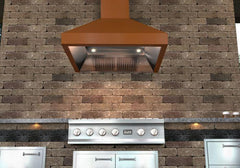 ZLINE 48 in. Copper Wall Range Hood with Crown Molding, 8667C-48 - Smart Kitchen Lab