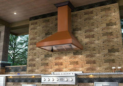 ZLINE 48 in. Copper Wall Range Hood with Crown Molding, 8667C-48 - Smart Kitchen Lab