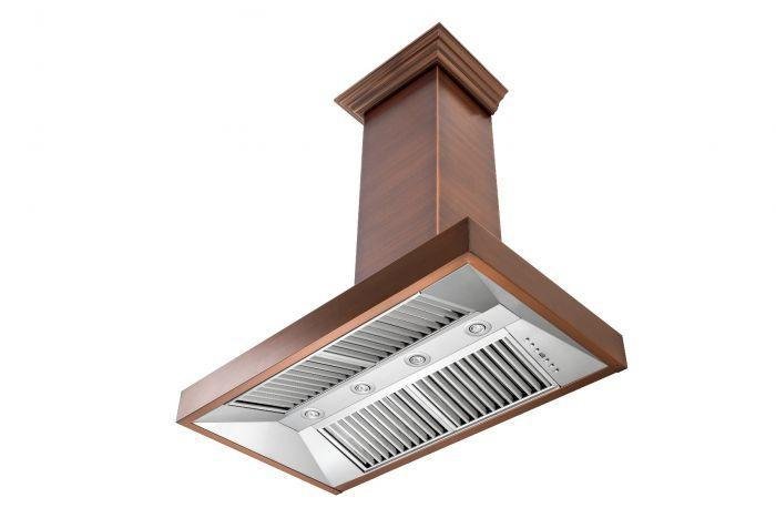 ZLINE 48 in. Copper Wall Range Hood with Crown Molding, 8667C-48 - Smart Kitchen Lab