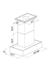 ZLINE 48 In. Designer Series Ducted Wooden Island Mount Range Hood in Butcher Block, 681iW-48 - Smart Kitchen Lab