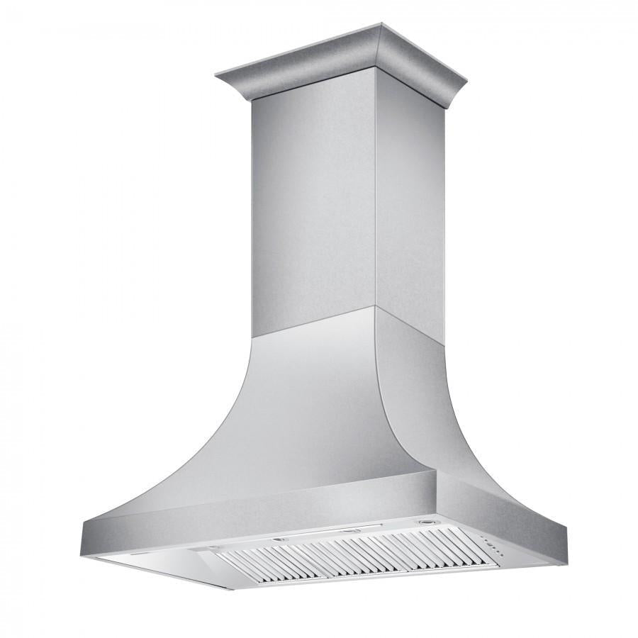 ZLINE 48 in. Designer Series DuraSnow® Stainless Finish Indoor Wall Range Hood, 8632S-48 - Smart Kitchen Lab