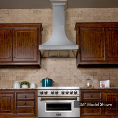 ZLINE 48 in. Designer Series DuraSnow® Stainless Finish Indoor Wall Range Hood, 8632S-48 - Smart Kitchen Lab