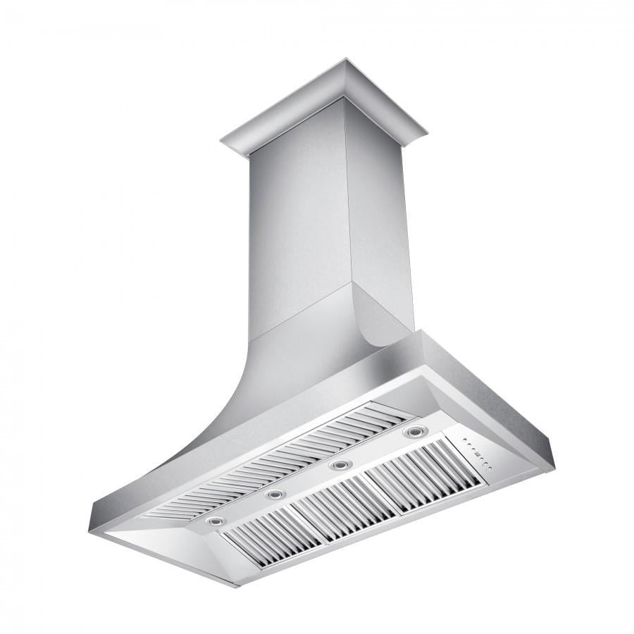 ZLINE 48 in. Designer Series DuraSnow® Stainless Finish Indoor Wall Range Hood, 8632S-48 - Smart Kitchen Lab
