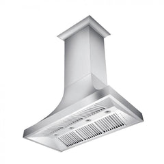 ZLINE 48 in. Designer Series DuraSnow® Stainless Finish Indoor Wall Range Hood, 8632S-48 - Smart Kitchen Lab