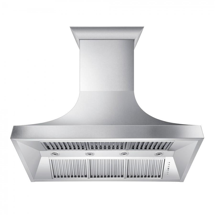 ZLINE 48 in. Designer Series DuraSnow® Stainless Finish Indoor Wall Range Hood, 8632S-48 - Smart Kitchen Lab