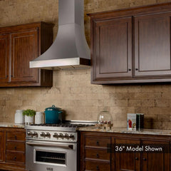 ZLINE 48 in. Designer Series DuraSnow® Stainless Finish Indoor Wall Range Hood, 8632S-48 - Smart Kitchen Lab