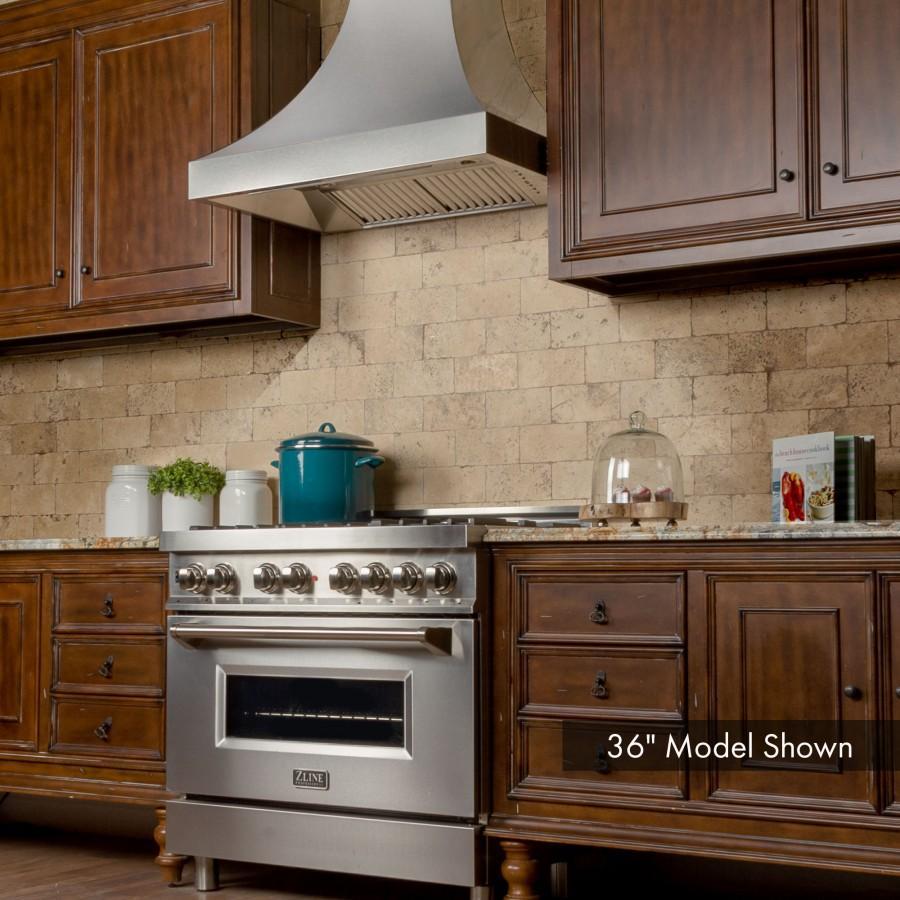 ZLINE 48 in. Designer Series DuraSnow® Stainless Finish Indoor Wall Range Hood, 8632S-48 - Smart Kitchen Lab