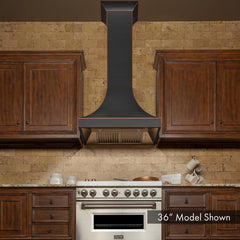 ZLINE 48 in. Designer Series Oil-Rubbed Bronze Wall Range Hood, 8632B-48 - Smart Kitchen Lab