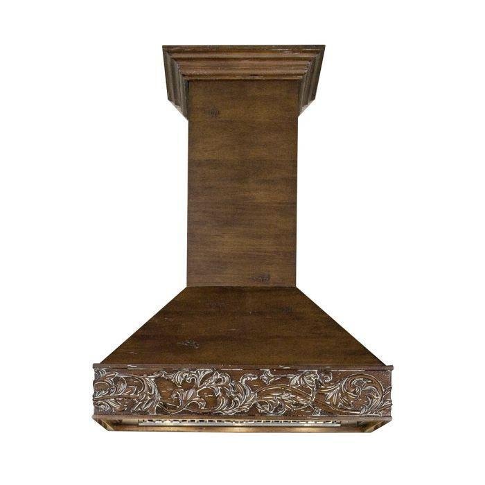 ZLINE 48 in. Designer Wooden Wall Mount Range Hood in Walnut, 373RR-48 - Smart Kitchen Lab