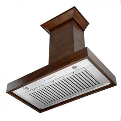 ZLINE 48 in. Designer Wooden Wall Mount Range Hood in Walnut, KBRR-48 - Smart Kitchen Lab