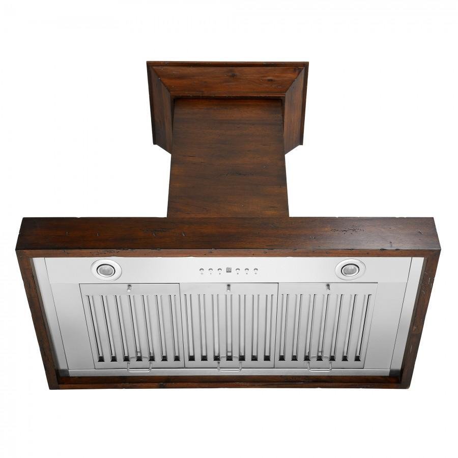 ZLINE 48 in. Designer Wooden Wall Mount Range Hood in Walnut, KBRR-48 - Smart Kitchen Lab