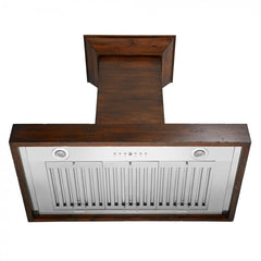 ZLINE 48 in. Designer Wooden Wall Mount Range Hood in Walnut, KBRR-48 - Smart Kitchen Lab