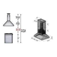 ZLINE 48 in. Ducted Island Mount Range Hood in Outdoor Approved Stainless Steel, 697i-304-48 - Smart Kitchen Lab